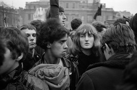 CND supporters at a rally in Trafalgar Square. London. England. 1964.