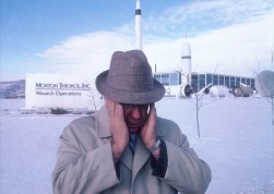 USA. Willard, Utah. 1988. Roger BOISJOLY, an aerospace engineer since 1960 and a 20-year veteran of NASA missions, outside the Morton Thiokol, Inc. facility.