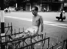 VIET NAM. Ha Noi. Calisthenics conducted every morning on the streets.