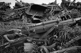 VIETNAM. Long Binh. Discarded equipment collects in stockpiles as the ground war draws to a close. 1970